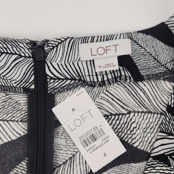 Loft Wrap Romper Womens 4 Black Fern Print Botanical Flounce Sleeve Boho Luxe - Picture 7 of 13